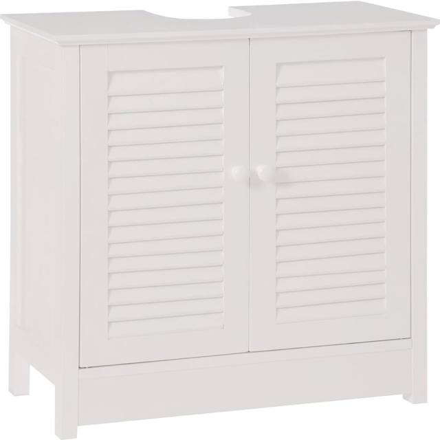 Premier Housewares White Wood Under-Sink Bathroom Cabinet - 60 x 30 x 60cm