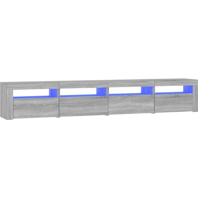 vidaXL TV Cabinet with LED Lights Grey Sonoma 240x35x40 cm