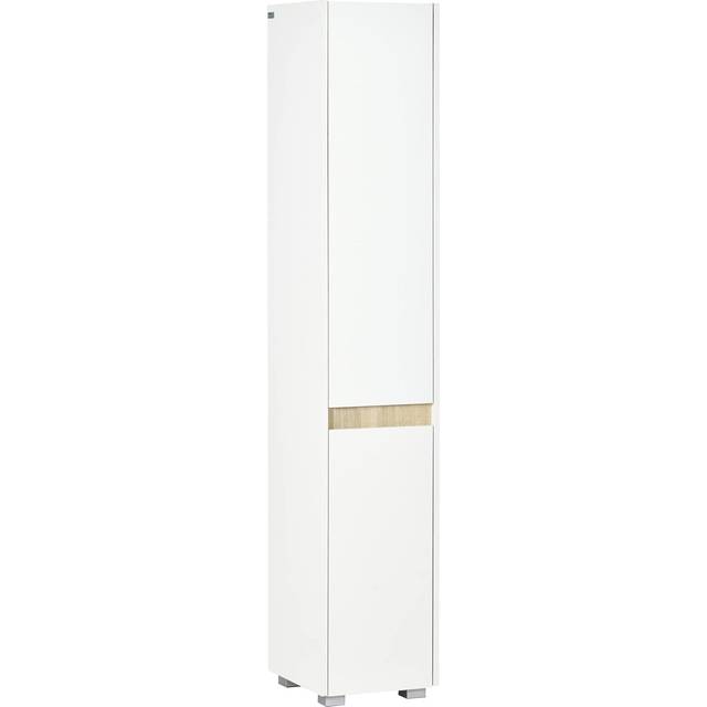 kleankin 5-Tier Modern Tall Bathroom Cabinet with Adjustable Shelves White | TJ Hughes