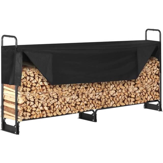 VEVOR 8.5FT Outdoor Firewood Rack with Cover, 102x14.2x46.1 in, Heavy Duty Firewood Holder & 600D Oxford Waterproof Cover for Fireplace, Patio,