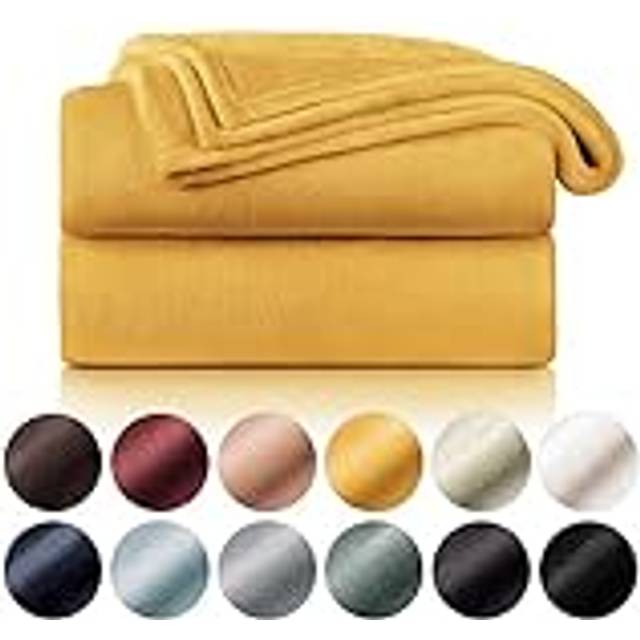 Blumtal Fleecefilt 150 x 200 - Gul pläd OEKO-TEX®-certifierad, Sofffilt, Cocooningfilt - Tjock, mjuk och varm Fleecefilt - Hög kvalitet