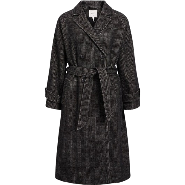 Objekt OBJKEILY L/S COAT NOOS, Medium grå melange/mönster: svart fiskben, 44