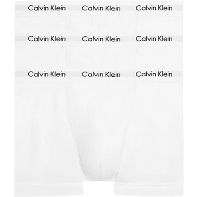 Calvin Klein 3 Pack Low Rise Trunks - White, White, Size Xl, Men - XL