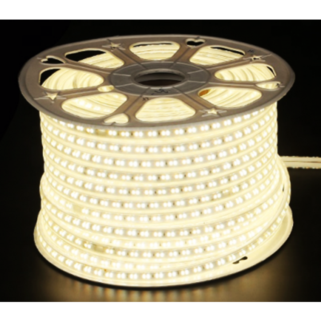 5 m. vattentät LED strip (Type X-2) - 230V, IP67, 1300lm/m, 10W/m, kan klippas var 10cm - Kulör : Varm