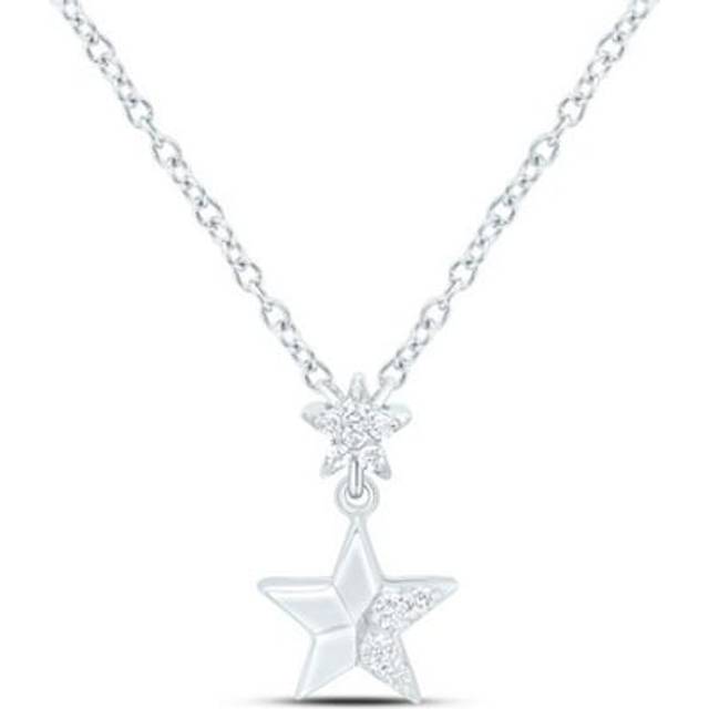 GND 184354 18 in. 0.08 CTW Diamond CN Gift Star Necklace with Chain
