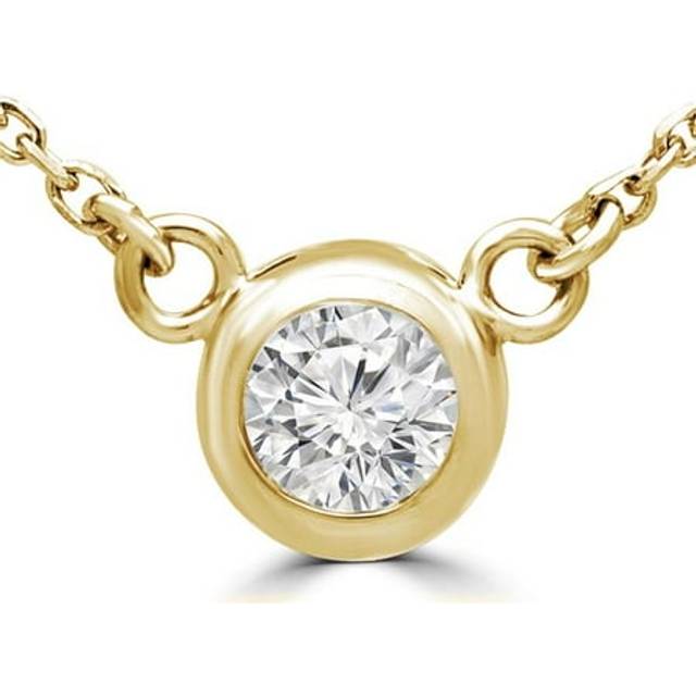 Majesty Diamonds MD240031 0.25 CT Round Diamond Bezel Set Necklace in 14K Yellow Gold