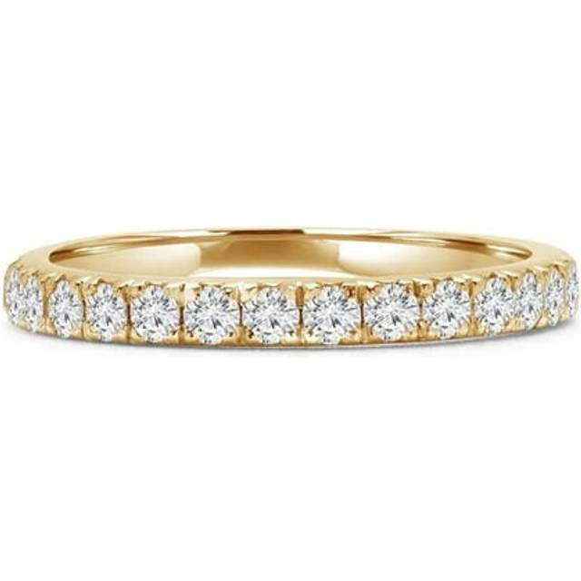 Majesty Diamonds MD240244-7 0.63 CTW Round Diamond 0.75 Way Semi-Eternity Anniversary Wedding Band Ring in 14K Yellow Gold - Size 7