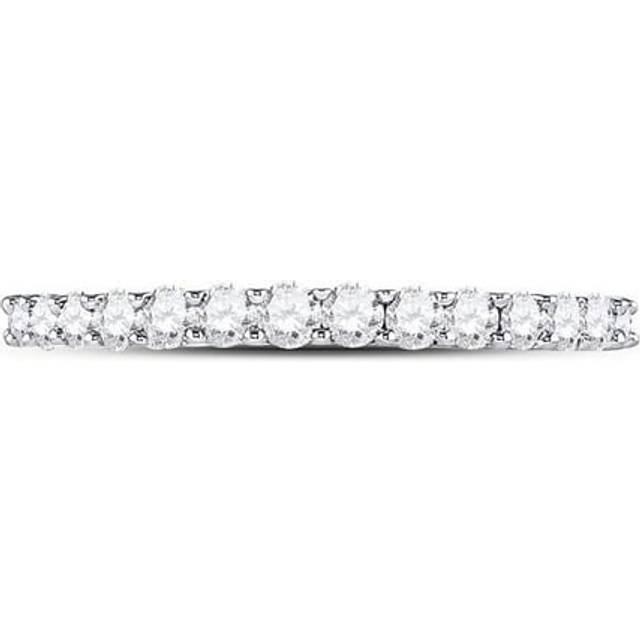 GND 92245 0.5 CTW 14KT White Gold Womens Round Diamond Wedding Anniversary Band, Size 7