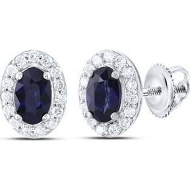 GND 179955 0.16 CTW Diamond CN 5 x 3 mm Oval BS Natural Gem Stud Earring