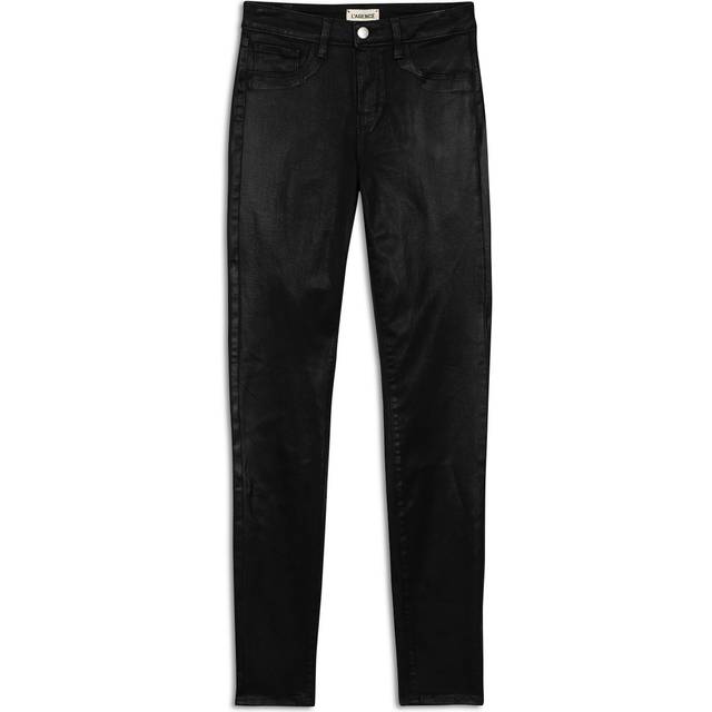 Marguerite Coated Modal Denim High-Rise Skinny Jeans - BLACK - 24