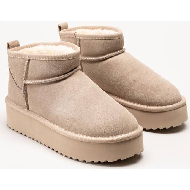 Duffy - Beige fodrade boots i mocka storlek 40 (40)