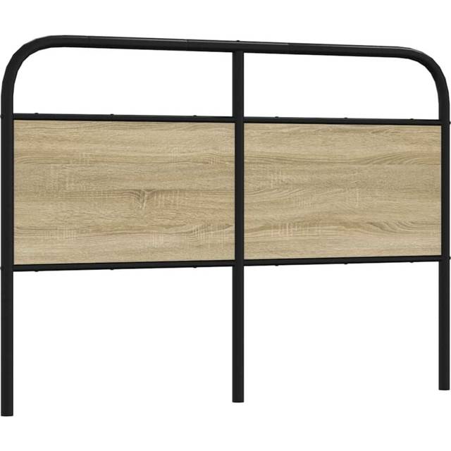 sengegavl 140 cm stål og konstrueret træ sonoma-eg
