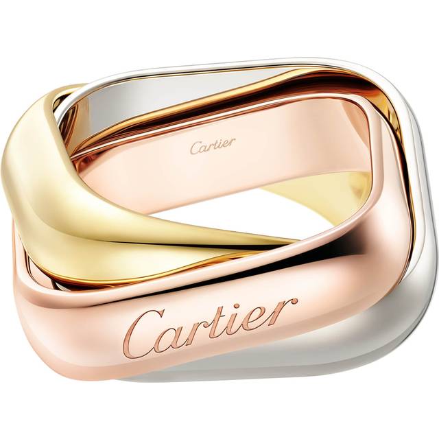 Cartier Womens Gold Trinity Large 18ct White, Rose and Yellow-gold Ring 49mm - GOLD