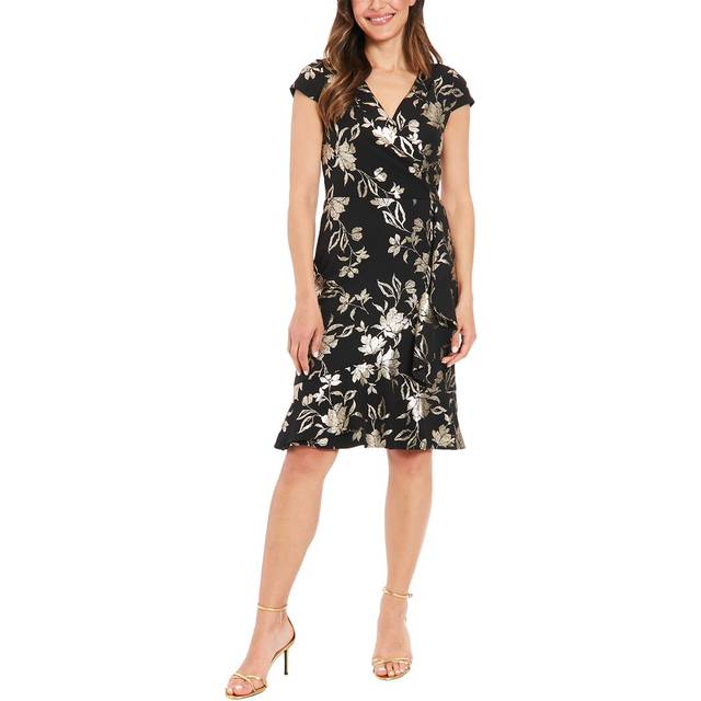 London Times Cap Sleeve Mini Dress