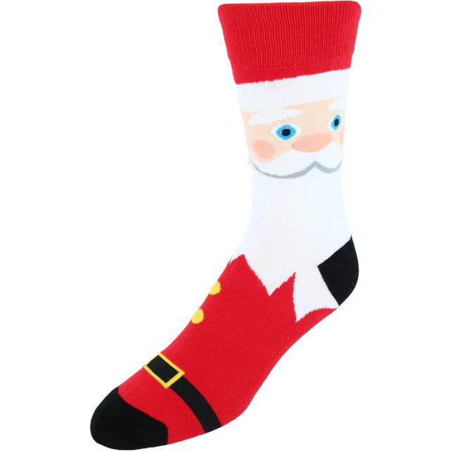CTM Men's Santa Claus Christmas Novelty Socks - Red one size (one size)