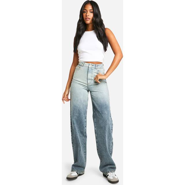 Womens Tall Basics High Waisted Super Wide Leg Jeans - Blue - 18, Blue