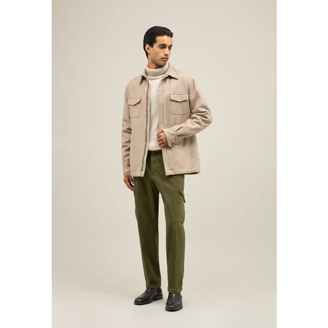 Boglioli Blended Wool Padded Overshirt - Male  Beige M