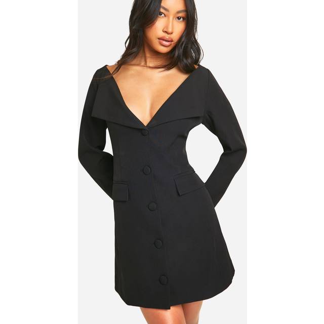 Womens Bardot Blazer Dress - Black - 10, Black