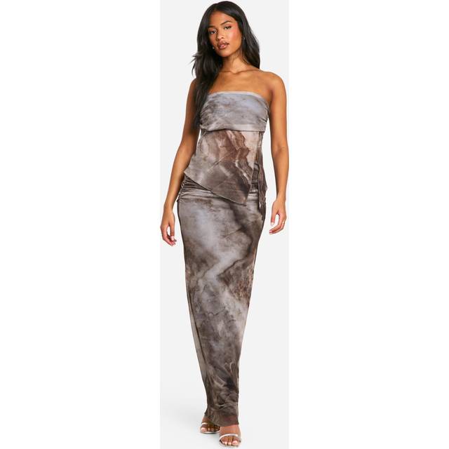 Womens Tall Abstract Maxi Skirt - Grey - 10, Grey