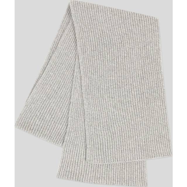 Oblong Ribbed Knit Scarf - Grey - John Smedley's knitwear designs are a celebration of the British label's 235 years of expert craftsmanship.  Delivered with a focus on luxury thanks to its super-soft fabrics, which are created to keep you comfortable no matter what your plans are.