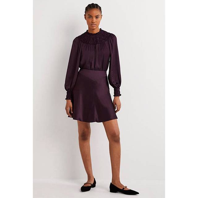 Boden Satin Bias-Cut Mini Skirt