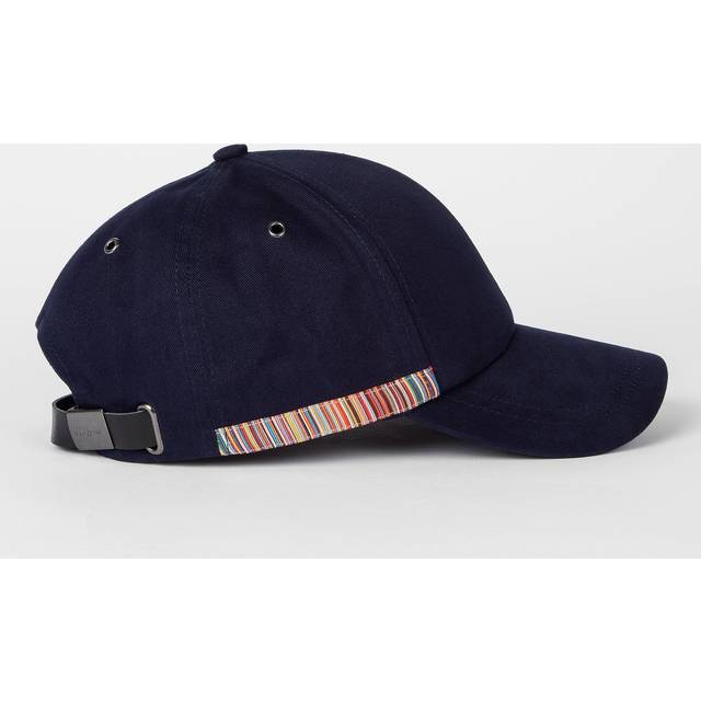 Paul Smith Black 'Signature Stripe' Trim Cotton Baseball Cap - One Size