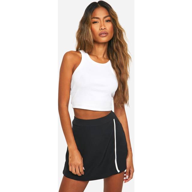 Womens Contrast Wrap Skort - Black - 14, Black