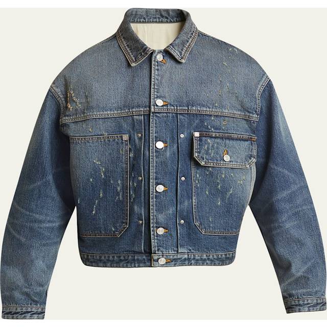 GIVENCHY Pleated Denim Jacket - Blue