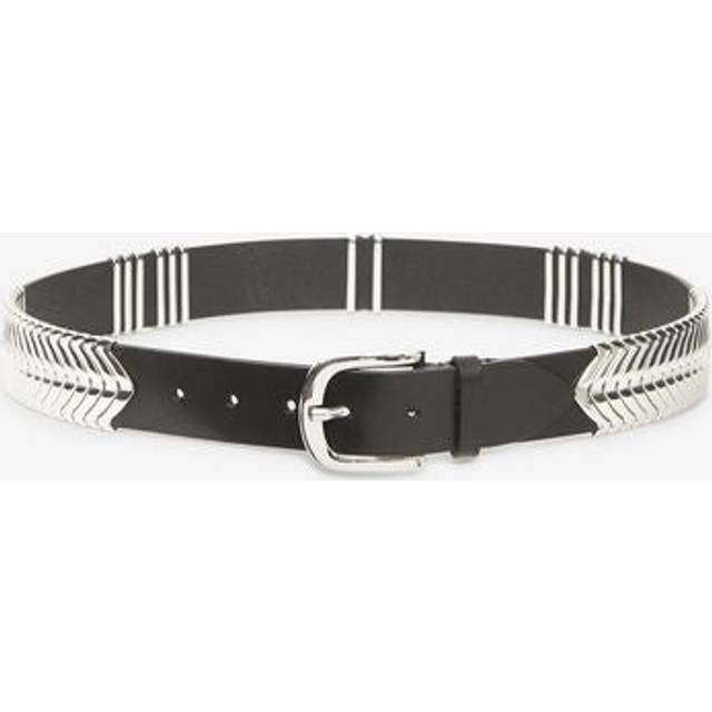 Tehora Faithful Leather Belt - Black Silver - French brand Isabel Marant is known for it's bohemian French-chic aesthetic, and this filters into the label's range of accessories. From beaded hoop earrings to delicate bracelets and bold belts, there is something to finish any outfit, no matter the occasion.