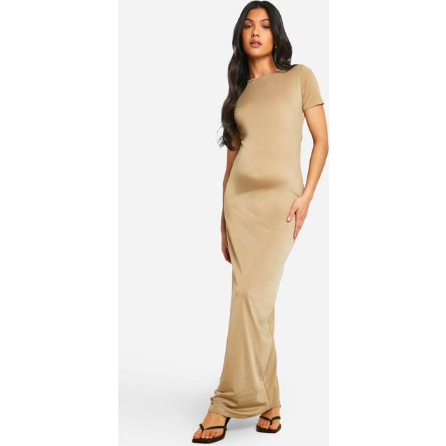 Womens Maternity Premium Slinky Short Sleeve Maxi Dress - Green - 16, Green