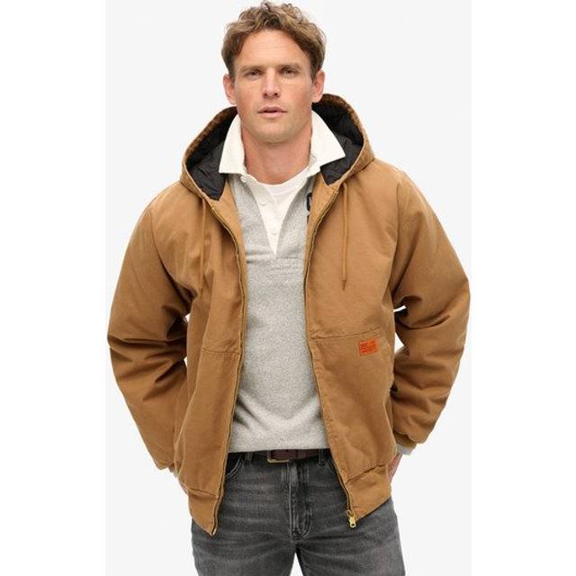 Superdry for man. M5011881A Surplus brown hooded bomber jacket with hood (3XL), Casual, Cotton, Long sleeve