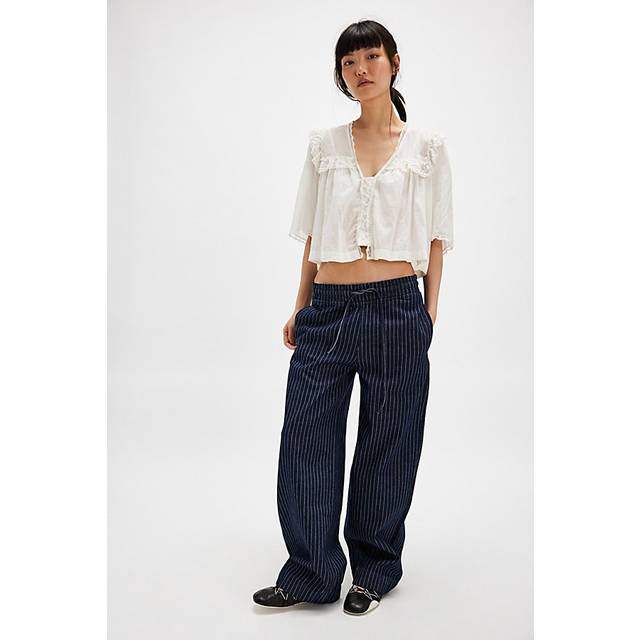 Damson Madder Rafe Jeans in Navy Pinstripe, Size: US 2