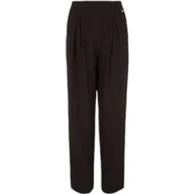 Elegant Black Trousers with Micro-Pattern