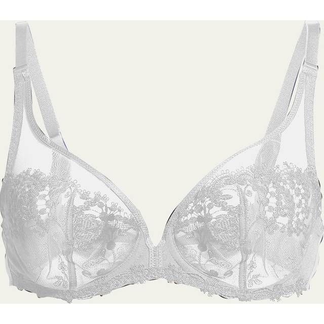 Wish Full Cup Bra - Natural - Let Simone Pérèle help you to strike intricate and feminine styles with their Wish Full Cup Bra. Working exquisite lace embroidery throughout the moulded bra, it is fitted with adjustable straps and underwire for an undeniably comfortable and supportive fit.