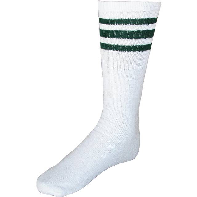 CTM Striped Top Ribbed Tube Socks (4 Pair Pack) - Green one size (one size)