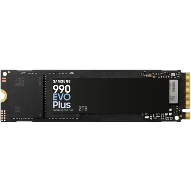 Samsung 990 EVO Plus NVMe M.2 SSD 2 TB, PCIe 4.0 x4 / PCIe 5.0 x2, NVMe 2.0 (2280), 7.250 MB/s Lesen, 6.300 MB/s Schreiben, Interne SSD für Gaming und Grafikbearbeitung, MZ-V9S2T0BW