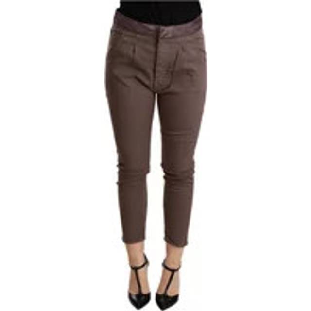 CYCLE Brown Mid Waist Cropped Skinny Stretch Trouser - W27