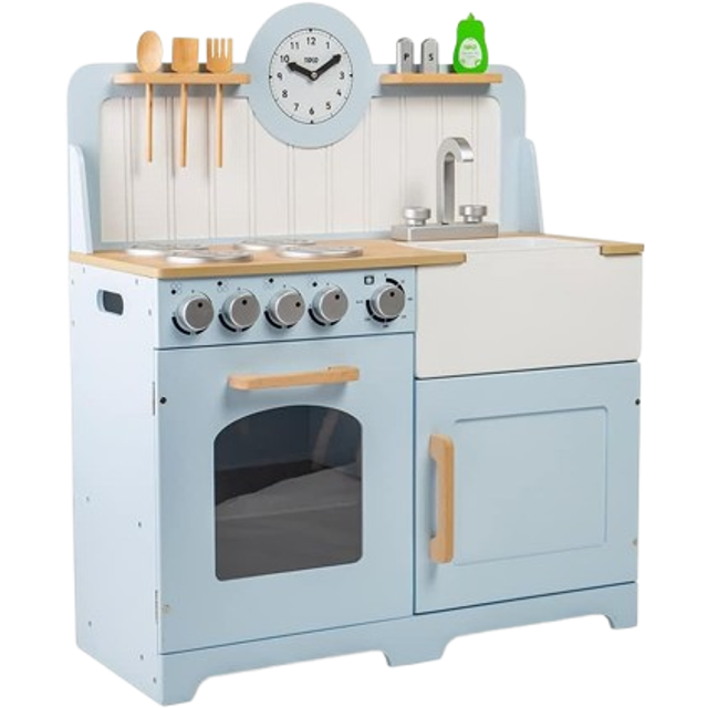 Tidlo Wooden Country Play Kitchen, Blue