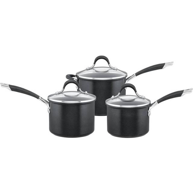 Circulon Momentum Hard Anodised Saucepan Set, 3pce (16,18,20cm s/pans)