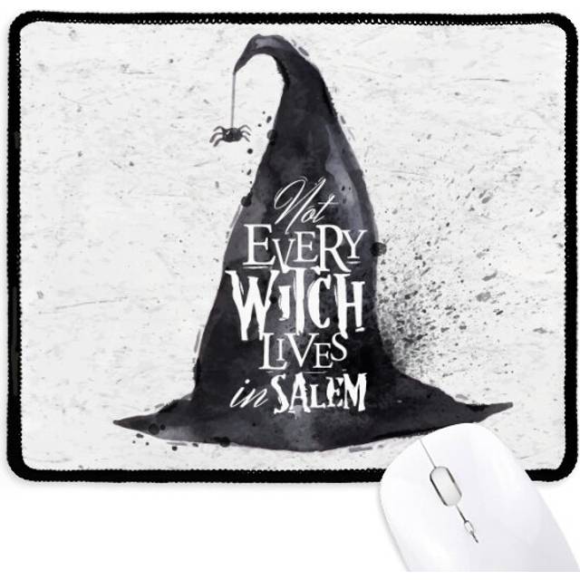 Ink Effect Wizard Hat Halloween Witch Mousepad Stitched Edge Mat Rubber Gang Pad