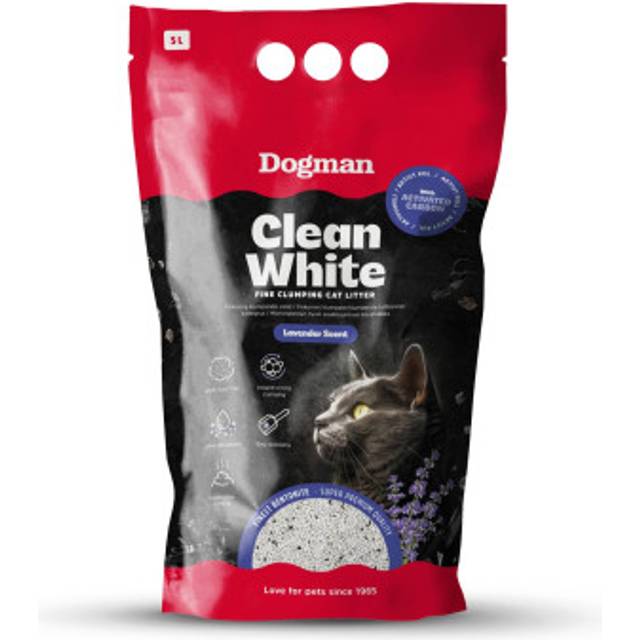 Dogman Kattesand Bentonit Aktivt Kul Lavendel - 5L