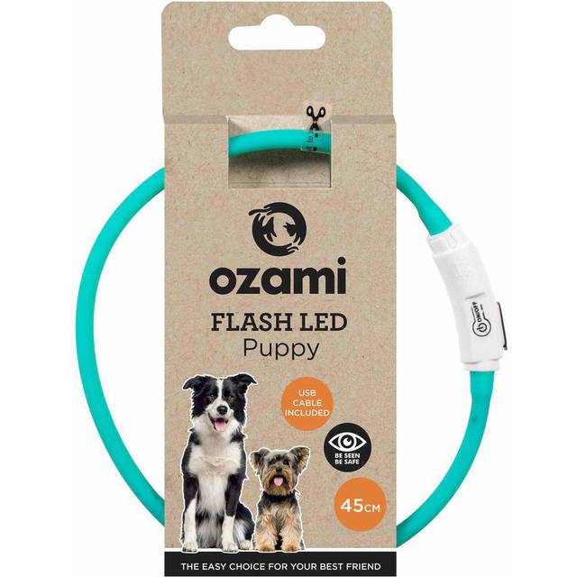 Ozami Hundhalsband Flash Led - 45cm - Valp Turkos