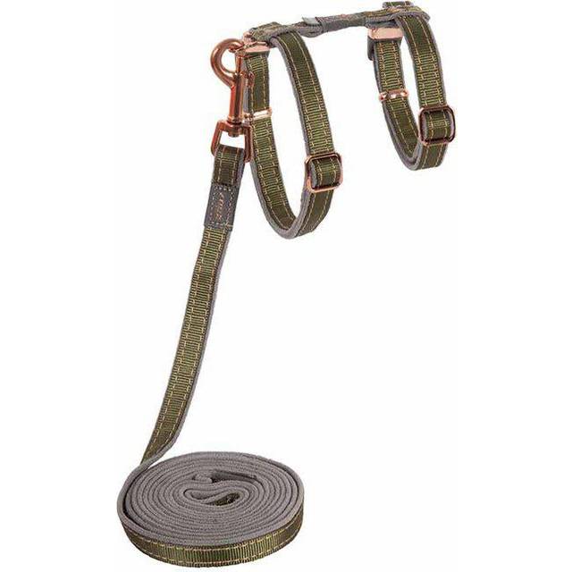 Rogz Urbancat sele med koppel 11mm24-40cm - Grön