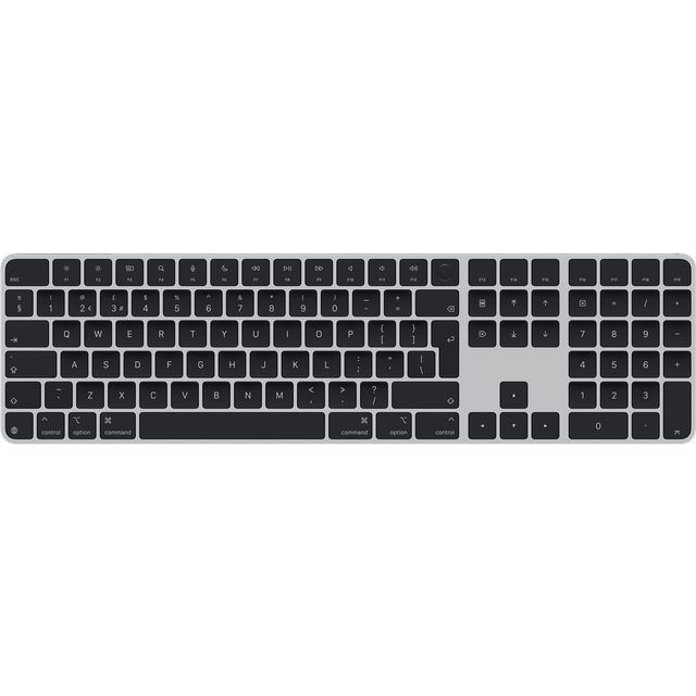 Apple Magic Keyboard med Touch ID och numerisk del för Mac-modeller med Apple Silicon – engelskt (Storbritannien) – svarta tangenter ​​​​​​​