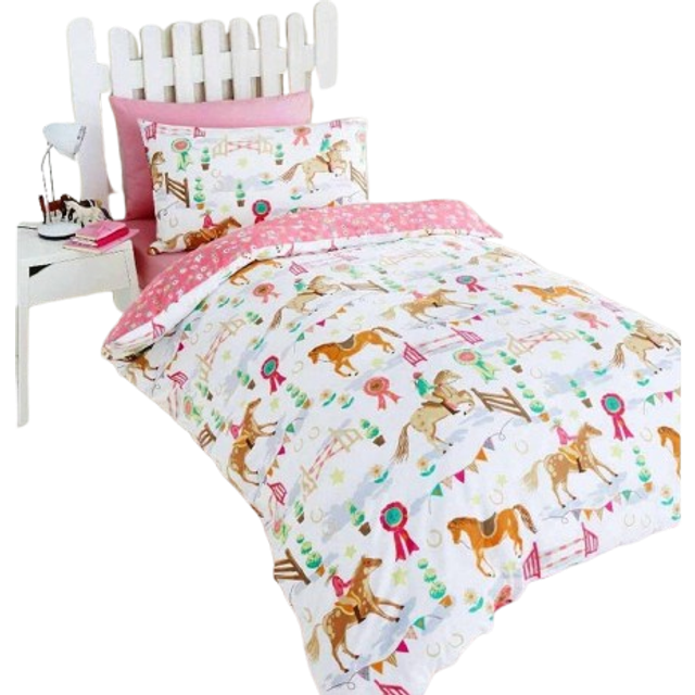 Horse Show Single Duvet Cover Set Bed Quilt Animals Girls Bedroom
