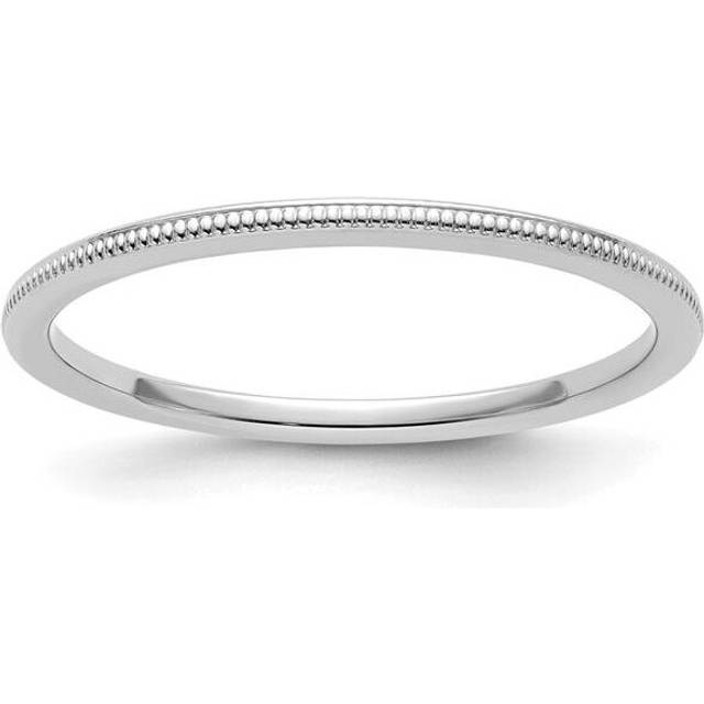 Quality Gold STK19-120W-8 14K 1.2mm White Gold Milgrain Stackable Band - Size 8