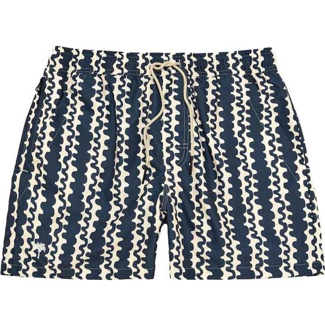 Blue Scribble Swim Shorts Herr, Blue, XXL