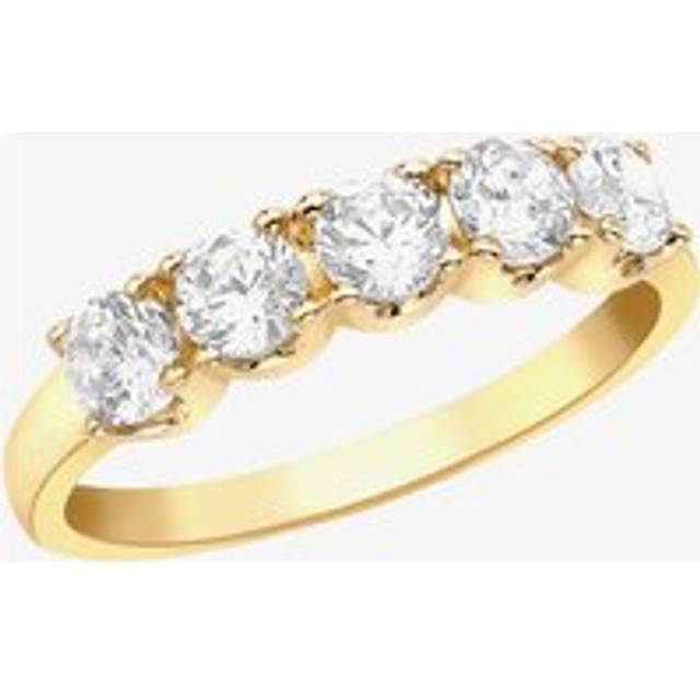 9ct Yellow Gold Cubic Zirconia Five Stone Half Eternity Ring 1.84.8319 L