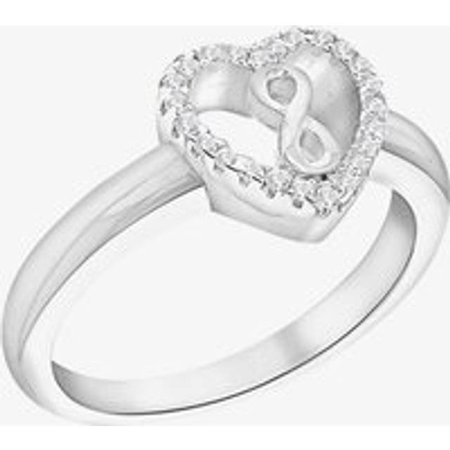 Silver Cubic Zirconia Infinity Heart Ring 8.84.9679 P