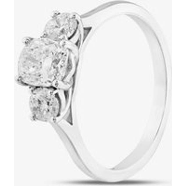 Platinum 1.48ct Oval & Brilliant Cut Diamond Three Stone Ring RN5768 PLT - Silver